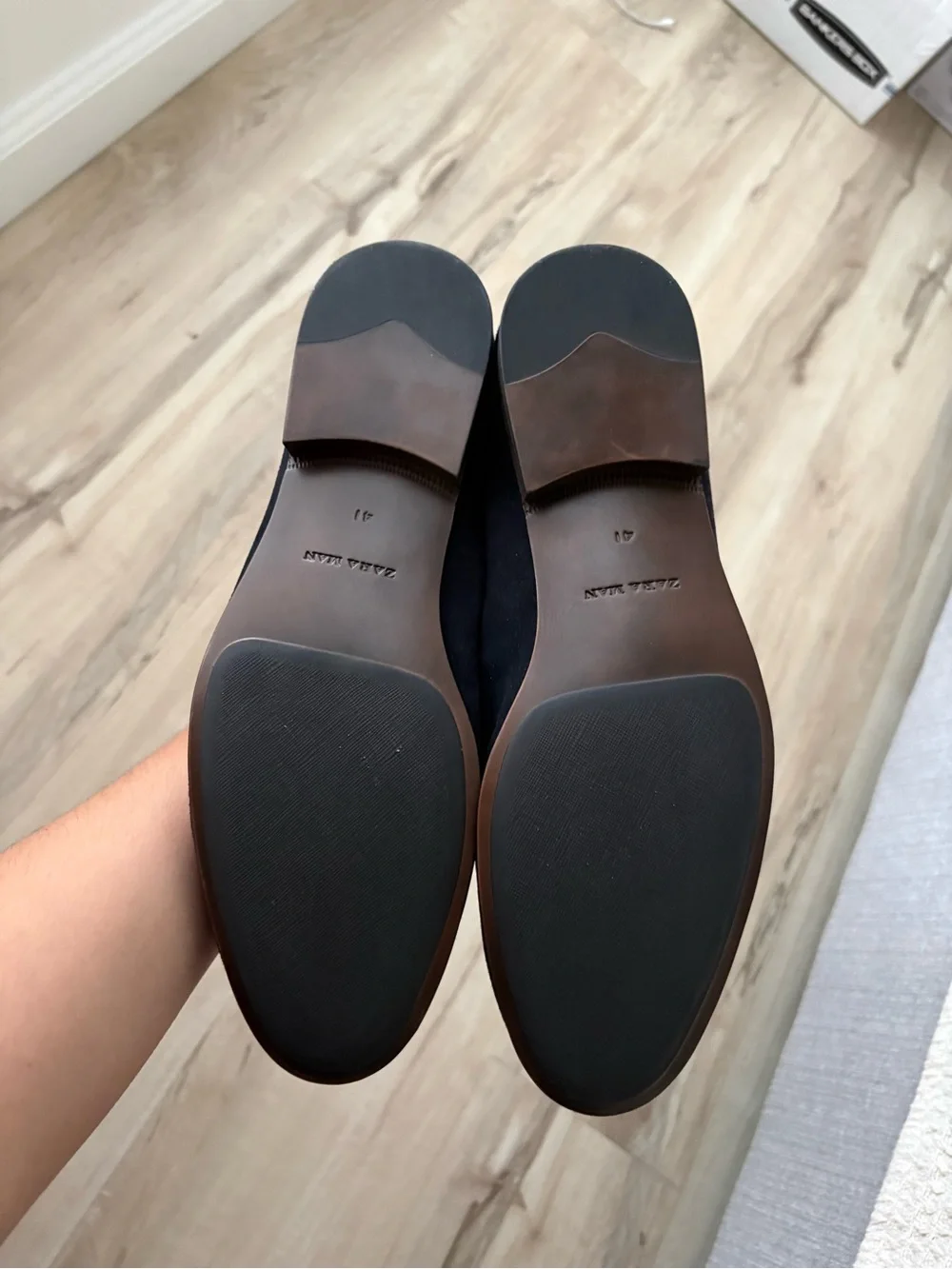 Zara Navy Suede Tassel Loafers for Men